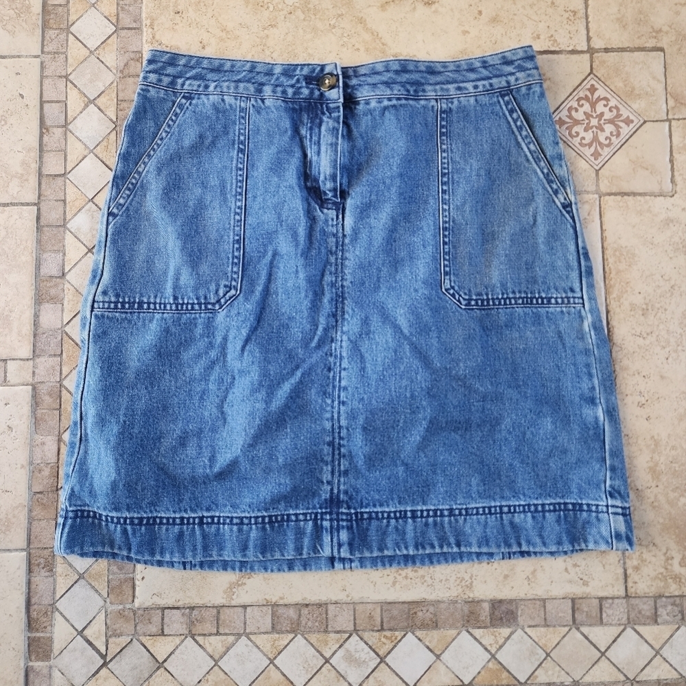 Boden Blue A-Line Denim Skirt